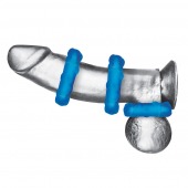 Комплект из трех голубых эрекционных колец 3-Pack Ribbed Rider Cock Ring Set - BlueLine - в Южно-Сахалинске купить с доставкой