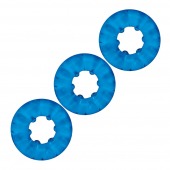 Комплект из трех голубых эрекционных колец 3-Pack Ribbed Rider Cock Ring Set - BlueLine - в Южно-Сахалинске купить с доставкой