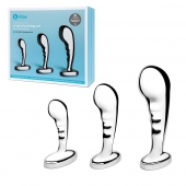 Набор из 3 стальных стимуляторов простаты Stainless Steel P-spot Training Set - b-Vibe - в Южно-Сахалинске купить с доставкой