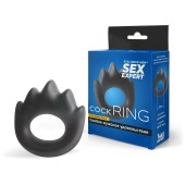 Черное эрекционное кольцо в форме пламени - Sex Expert - в Южно-Сахалинске купить с доставкой