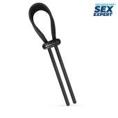 Черный ремень-лассо для усиления эрекции - Sex Expert - в Южно-Сахалинске купить с доставкой