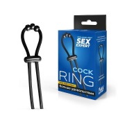 Черное эрекционное кольцо со стимулирующими бусинами - Sex Expert - в Южно-Сахалинске купить с доставкой