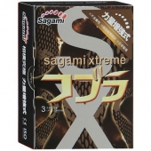 Суженные к основанию презервативы Sagami Xtreme COBRA - 3 шт. - Sagami - купить с доставкой в Южно-Сахалинске