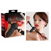 Чёрный силиконовый кляп-фаллос Bad Kitty - Orion - купить с доставкой в Южно-Сахалинске