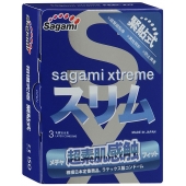 Розовые презервативы Sagami Xtreme FEEL FIT 3D - 3 шт. - Sagami - купить с доставкой в Южно-Сахалинске