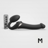 Черный безремневой страпон Multi Orgasm Size M с клиторальной стимуляцией - Strap-on-me - купить с доставкой в Южно-Сахалинске