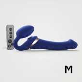 Синий безремневой страпон Multi Orgasm Size M с клиторальной стимуляцией - Strap-on-me - купить с доставкой в Южно-Сахалинске