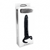 Чёрная насадка-фаллос для двойного проникновения INFLATABLE DILDO SLIM DONG  - 13,5 см. - Toyz4lovers - в Южно-Сахалинске купить с доставкой