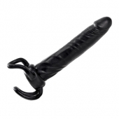 Чёрная насадка-фаллос для двойного проникновения INFLATABLE DILDO SLIM DONG  - 13,5 см. - Toyz4lovers - в Южно-Сахалинске купить с доставкой