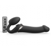 Черный безремневой страпон Multi Orgasm Size L с клиторальной стимуляцией - Strap-on-me - купить с доставкой в Южно-Сахалинске