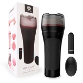 Черный мастурбатор-вагина с вибропулей и пультом ДУ - S-HANDE - в Южно-Сахалинске купить с доставкой