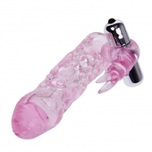 Насадка на фаллос с вибрирующим стимулятором - 17 см. - Baile - в Южно-Сахалинске купить с доставкой