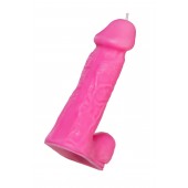 Розовая свеча в форме пениса - 13 см. - Pecado - купить с доставкой в Южно-Сахалинске