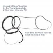 Набор из трех черных эрекционных колец Silicone 3-Ring Stamina Set - Pipedream - в Южно-Сахалинске купить с доставкой