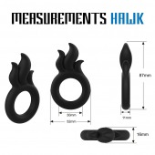 Черное эрекционное кольцо-пламя Rooster Hawk - Velv or - в Южно-Сахалинске купить с доставкой