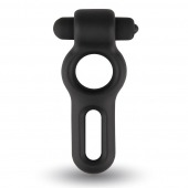 Черное двойное эрекционное виброкольцо Rooster Drake - Velv or - в Южно-Сахалинске купить с доставкой