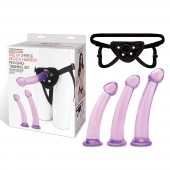 Тренировочный набор с тремя насадками Pegging Training Set - Lux Fetish - купить с доставкой в Южно-Сахалинске