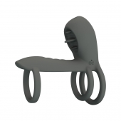 Серая насадка на пенис с 12 режимами вибрации - Baile - в Южно-Сахалинске купить с доставкой