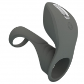 Серая насадка для пениса с вибростимуляцией - Baile - в Южно-Сахалинске купить с доставкой