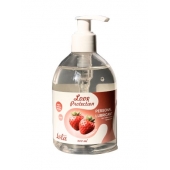 Лубрикант на водной снове Love Protection Strawberry с ароматом клубники - 300 мл. - Lola Games - купить с доставкой в Южно-Сахалинске