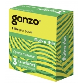 Ультратонкие презервативы Ganzo Ultra thin - 3 шт. - Ganzo - купить с доставкой в Южно-Сахалинске
