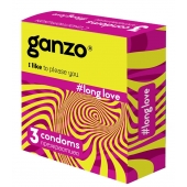 Презервативы с анестетиком для продления удовольствия Ganzo Long Love - 3 шт. - Ganzo - купить с доставкой в Южно-Сахалинске