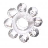 Прозрачное гелевое эрекционное кольцо-цветок - Toyfa Basic - в Южно-Сахалинске купить с доставкой