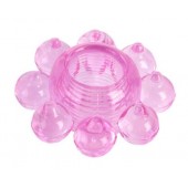 Розовое гелевое эрекционное кольцо-цветок - Toyfa Basic - в Южно-Сахалинске купить с доставкой