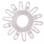 Прозрачное гелевое эрекционное кольцо с шипиками - Toyfa Basic - в Южно-Сахалинске купить с доставкой