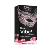 Съедобный жидкий вибратор Dual Vibe! со вкусом клубничного джина с тоником - 15 мл. - ORGIE - купить с доставкой в Южно-Сахалинске