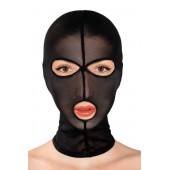 Черная сетчатая маска на голову с отверстиями для глаз и рта - Fetish Tentation - купить с доставкой в Южно-Сахалинске
