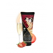 Массажный крем для тела с ароматом клубники и шампанского Sparkling Strawberry Wine - 200 мл. - Shunga - купить с доставкой в Южно-Сахалинске