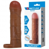 Коричневая насадка-удлинитель на пенис Bunion - 16,5 см. - Baile - в Южно-Сахалинске купить с доставкой