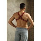 Черно-красная мужская портупея Black-Red - БДСМ Арсенал - купить с доставкой в Южно-Сахалинске