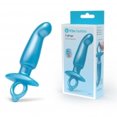 Голубая анальная пробка для массажа простаты Hither Silicone Prostate Plug - 14,3 см. - b-Vibe - в Южно-Сахалинске купить с доставкой