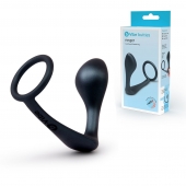 Черное эрекционное кольцо со стимулятором простаты Ringer Cock Ring   Plug - b-Vibe - в Южно-Сахалинске купить с доставкой