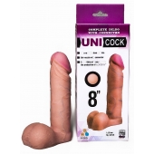 Фаллическая насадка для страпона UNICOCK 8  - 20 см. - LOVETOY (А-Полимер) - купить с доставкой в Южно-Сахалинске
