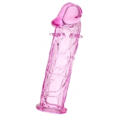 Розовая насадка фаллической формы - 12,5 см. - A-toys - в Южно-Сахалинске купить с доставкой