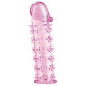 Розовая насадка на пенис с шипами - 12,5 см. - A-toys - в Южно-Сахалинске купить с доставкой