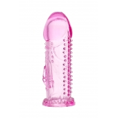 Розовая насадка на пенис с шипиками и коготком - 13,5 см. - A-toys - в Южно-Сахалинске купить с доставкой