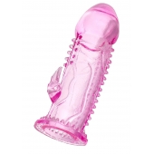 Розовая насадка на пенис с шипиками и коготком - 13,5 см. - A-toys - в Южно-Сахалинске купить с доставкой