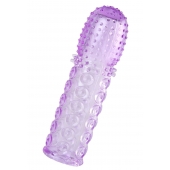 Фиолетовая рельефная насадка на пенис - 13,5 см. - A-toys - в Южно-Сахалинске купить с доставкой