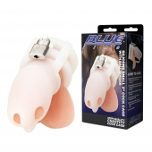 Белая клетка для пениса Silicone Small 2 in Cock Cage With Ball Divider - BlueLine - купить с доставкой в Южно-Сахалинске
