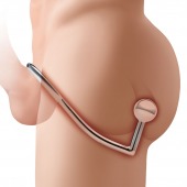 Кольцо на пенис с анальным стимулятором Stainless Steel Anal Hook   Cock Ring - BlueLine - в Южно-Сахалинске купить с доставкой