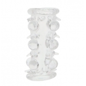 Прозрачная насадка на пенис с шипами и бугорками JELLY JOY LUST CLUSTER CLEAR - Dream Toys - в Южно-Сахалинске купить с доставкой