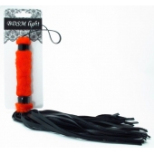 Нежная плеть с красным мехом BDSM Light - 43 см. - БДСМ Арсенал - купить с доставкой в Южно-Сахалинске