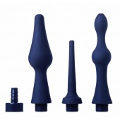 Набор из 3 универсальных насадок для анального душа Universal 3 Piece Silicone Enema Attachment Set - XR Brands - купить с доставкой в Южно-Сахалинске