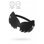 Черная закрытая кожаная маска с ушками кошки - Pecado - купить с доставкой в Южно-Сахалинске
