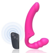 Розовый безремневой страпон Straples Strap-On Dildo - Erokay - купить с доставкой в Южно-Сахалинске