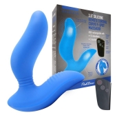 Синий вибромассажер простаты 3,5’’ Remote Control Curve P-spot Massager - 12 см. - Erokay - в Южно-Сахалинске купить с доставкой